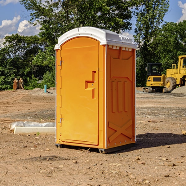 how often are the portable restrooms cleaned and serviced during a rental period in Hackberry LA